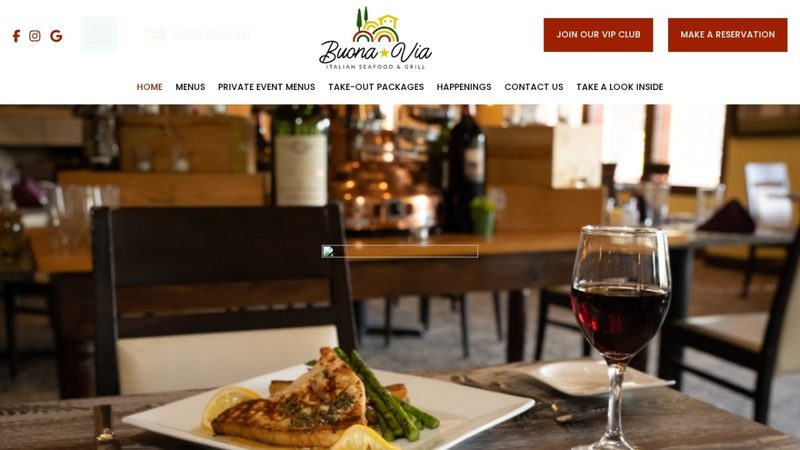 Buona Via Italian Seafood & Grill website preview