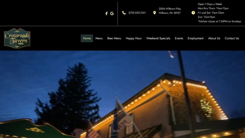 Crossroads Tavern website preview