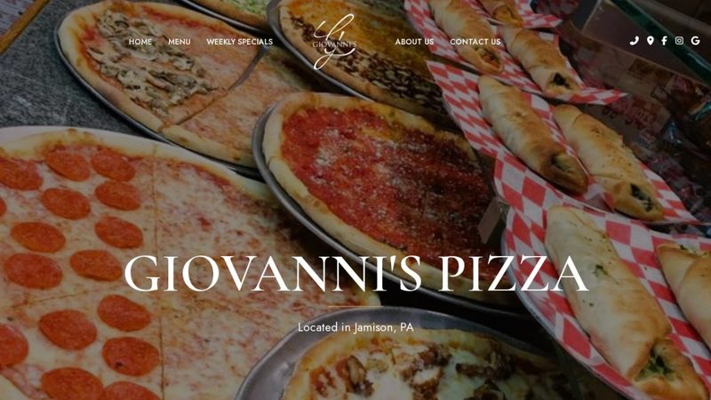 Giovanni's Pizza website preview