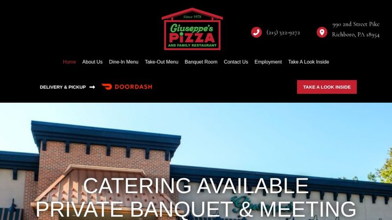 Giuseppe's Pizza Richboro website preview