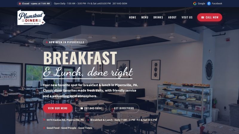 Plumstead Diner website preview